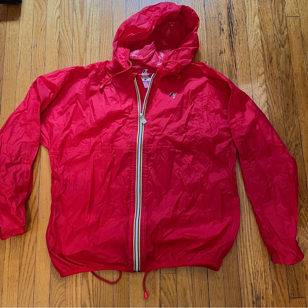 K-Way medium Red Hooded Windbreaker Jacket
